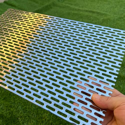 Perforated Metal Sheets 16"x10" 19 Gauge Expanded Metal Mesh Opening Oblong Holes 0.2x0.8inch(About 5x20mm) Perforated Stainless Steel Sheet 304 Stainless Steel Mesh Screen Panel - size: 16"x10", style: Oblong Hole 5x20mm