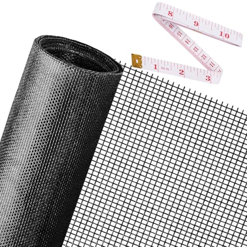 Replacement Window Screens, 48X118 Inch Durable Window Screen Mesh for Patio Porch Door Windows, DIY Adjustable Fiberglass Screen Repair Kit Sliding Net Roll Pet, Black by Ouskr - size: 48"x118"Black
