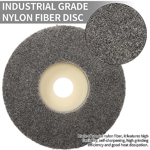 4 Inch x 5/8 Inch Fine Nylon Fiber Buffing Polishing Wheel for Angle Grinder 7P Hardness Round-Grey Sanding Disc 5 Pack - style: Fine 7P 5Pcs
