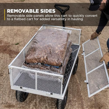 Gorilla Carts Steel Utility Garden Cart, 1000 lb. Capacity, Gray - color: Gray
