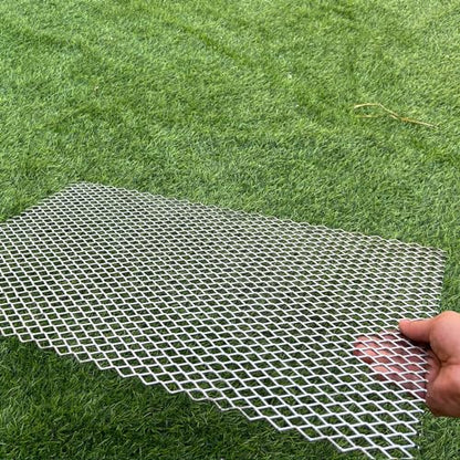 24"X16" 14 Gauge Expanded Metal Sheet Metal Diamond Mesh 0.4"X0.8" Expanded & Perforated Sheets Raised Mesh-for Screen Door Grill,Window Security Grill Screen Door Protector - size: 24"x16"