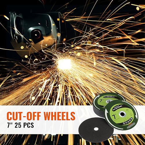 7 Inch Cutting Discs 25 Pack 7" x 1/16" x 7/8" Cut Off Wheels Fits Angle Grinder Cutting Wheel for Metal and Stainless Steel Grinder - style: 7 inch