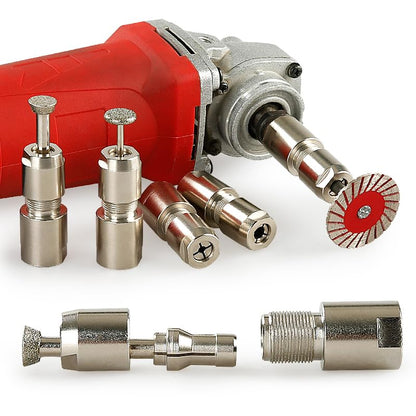 LOZLIN Angle Grinder Modified Adapter 5/8-11 Thread Straight Grinder Chuck Converter Heavy Duty Power Tool Accessory for Grinding Polishing Metalworking, 3/6mm-Silver