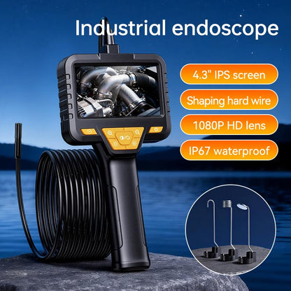 Endoscope Camera with Light, 4.3" 1080P HD Borescope, 16.5ft Semi-Rigid