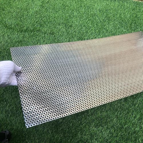 19 Gauge 30"x15" Perforated Metal Sheets Expanded Metal Mesh Opening 35% Hole 5mm 0.2"(About 1/5") Perforated Stainless Steel Sheet 304 Stainless Steel Mesh Screen Panel Decorati Plate - size: 30" X 15"