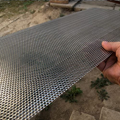 19 Gauge Perforated Metal Sheets 23.6"x11.8" Expanded Metal Mesh Opening 32% Hole 3mm 0.12"(About 1/8") Perforated Stainless Steel Sheet 304 Stainless Steel Mesh Screen Panel Decorati Plate - size: 23.6" X 11.8"