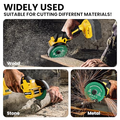 VAXCANZE Cordless Cut Off Tool Compatible with DeWalt Battery, 18,000 RPM Brushless Motor, 4" Blades (2pcs) with Dust Cover, 1.2mm Max Blade Thickness for Wood/Metal/Plastic【BATTERIES NOT INCLUDED】