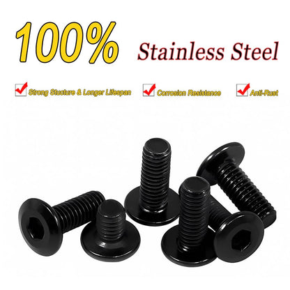 Metuja M6-1.0 x 6mm,20-Pack Black Flat Head Hex Socket Cap Screw Bolts,304 Stainless Steel,Fully Threaded M6 Bolts,Metric Fasteners for Furniture - size: M6-1.0x6mm