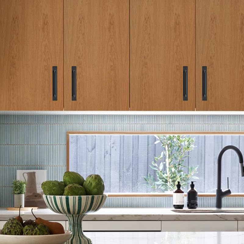 Ravinte Barn Door Handles 2 Pack Sliding Door Pulls, 6.3 in Hole Centers - size: 6.3 in Hole Centers