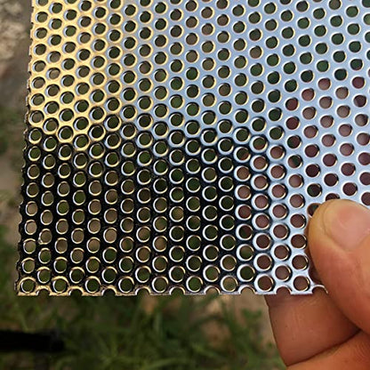 19 Gauge Perforated Metal Sheets 15.7"x7.8" Expanded Metal Mesh Opening 32% Hole 3mm 0.12"(About 1/8") Perforated Stainless Steel Sheet 304 Stainless Steel Mesh Screen Panel Decorati Plate - size: 15.7" X 7.8"