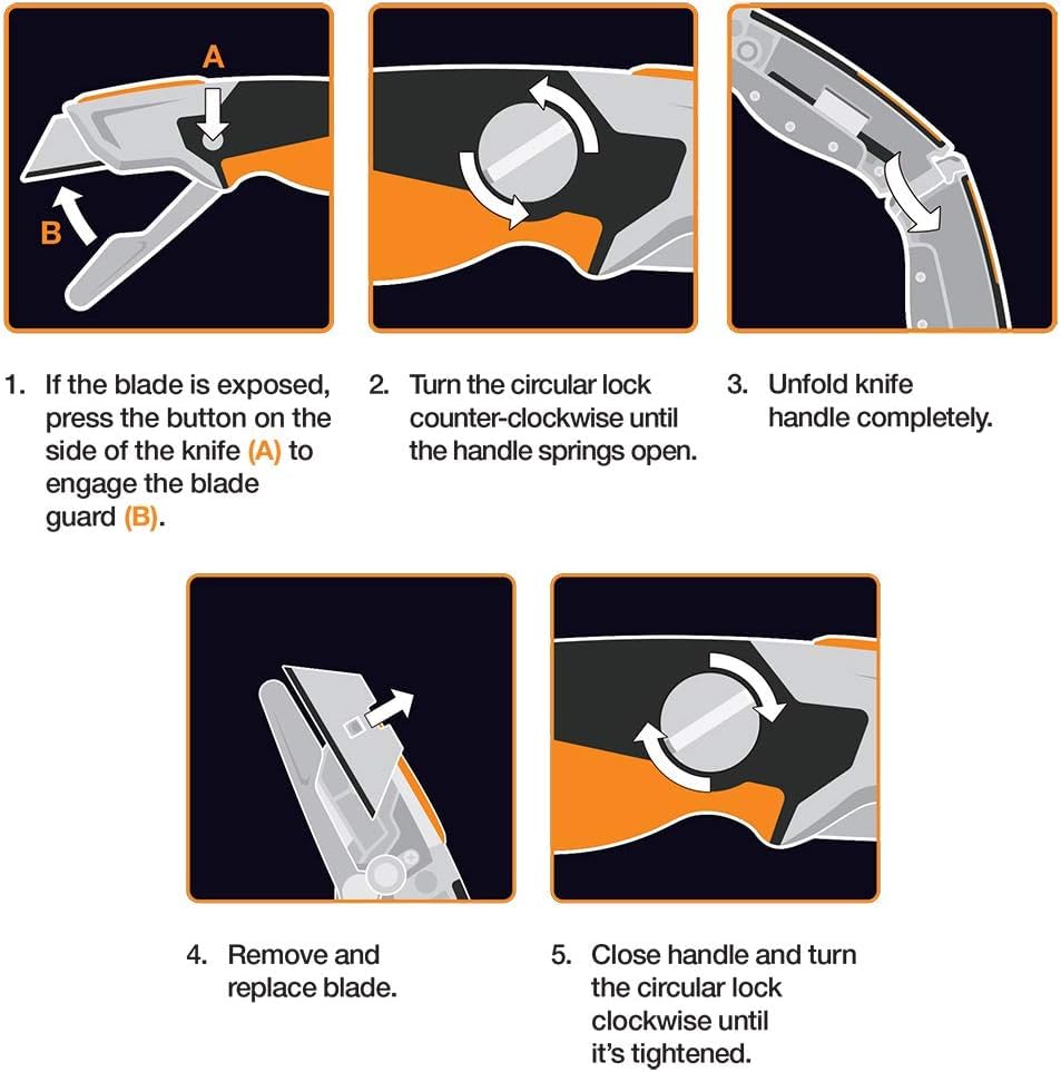 Fiskars Pro Fixed Utility Knife, Orange/Black - size: Fixed Utility Knife, style: Fixed Utility Knife
