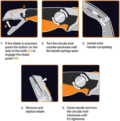 Fiskars Pro Fixed Utility Knife, Orange/Black - size: Fixed Utility Knife, style: Fixed Utility Knife