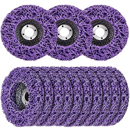 10 Pack Strip Disc Wheel for Angle Grinder Paint Rust Removal 4-1/2" x 7/8" - style: 4-1/2'' x 7/8''-Purple