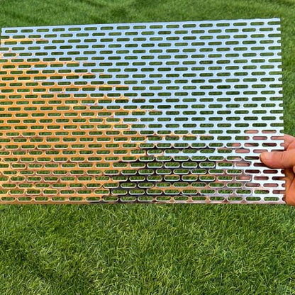 Perforated Metal Sheets 16"x10" 19 Gauge Expanded Metal Mesh Opening Oblong Holes 0.2x0.8inch(About 5x20mm) Perforated Stainless Steel Sheet 304 Stainless Steel Mesh Screen Panel - size: 16"x10", style: Oblong Hole 5x20mm
