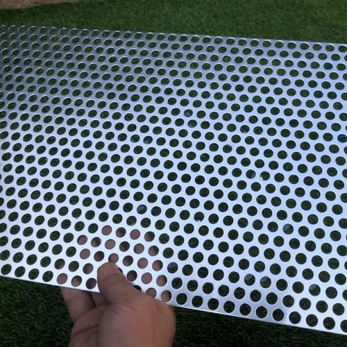 Aluminum Perforated Metal Sheets 16 Gauge 23.6 inch by 11.8 inch Expanded Metal Mesh Aluminum Opening 2/5" 0.4 inch (About 10 mm) Perforated Steel Sheet Mesh Screen Decorative - size: 23.6" X 11.8"
