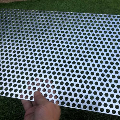 Aluminum Perforated Metal Sheets 16 Gauge 23.6 inch by 11.8 inch Expanded Metal Mesh Aluminum Opening 2/5" 0.4 inch (About 10 mm) Perforated Steel Sheet Mesh Screen Decorative - size: 23.6" X 11.8"