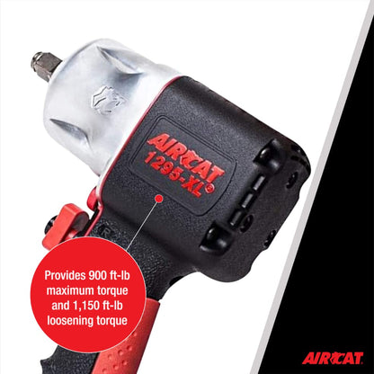 AIRCAT 1295-XL 1/2", Composite Impact Wrench, 900 ft-lbs Max Torque