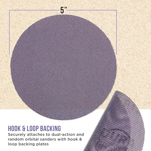 Dura-Gold Premium 120 Grit 5" Purple Ceramic Mesh Sanding Discs, Box of 30 - style: 120 Grit