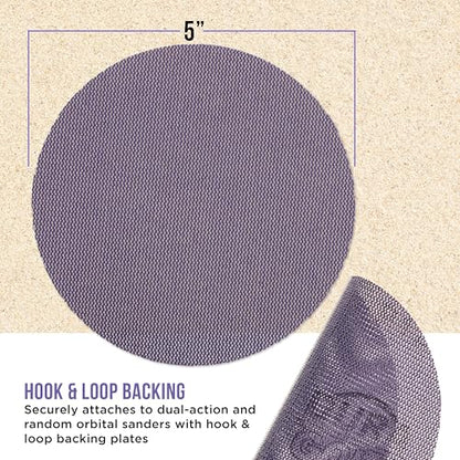 Dura-Gold Premium 120 Grit 5" Purple Ceramic Mesh Sanding Discs, Box of 30 - style: 120 Grit