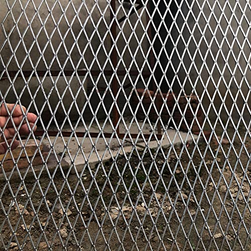 Expanded Metal Sheet 14GA Metal Diamond Mesh 0.6"X1.6" Size 48"X24" Expanded & Perforated Sheets Flattened-for Screen Door Grill,Window Security Grill Screen Grille Guards - size: 48"X24