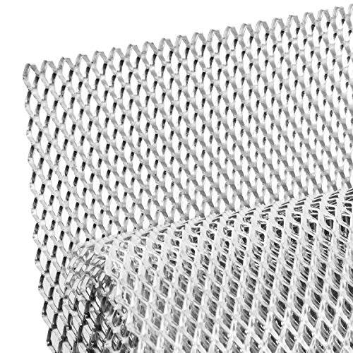 AggAuto 47x16 inches Car Pickup Truck Grill Mesh 4x8mm Rhombic Hole Silver - color: Silver, size: 4x8mm Rhombus