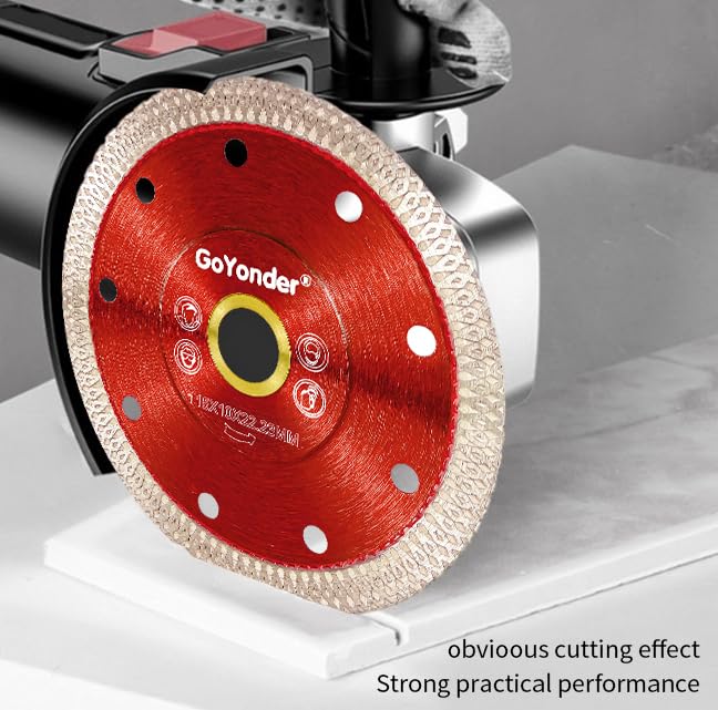 GoYonder 4.5 Inch Super Thin Diamond Saw Blade for Cutting Porcelain Tiles,Granite Marble Ceramics - size: 4.5"-Red-3 PCS
