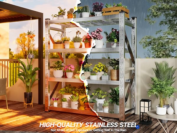 Heavy Duty Stainless Steel Shelving Unit, 2200 LBS Total Load Capacity - color: Stainless Steel, size: 23.7"Dx68.9"Wx70.9"H