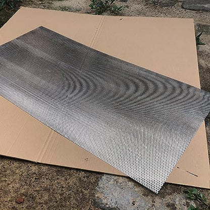 19 Gauge Perforated Metal Sheets 36"x18" Expanded Metal Mesh Opening 32% Hole 3mm 0.12"(About 1/8") Perforated Stainless Steel Sheet 304 Stainless Steel Mesh Screen Panel Decorati Plate - size: 36" X 18"
