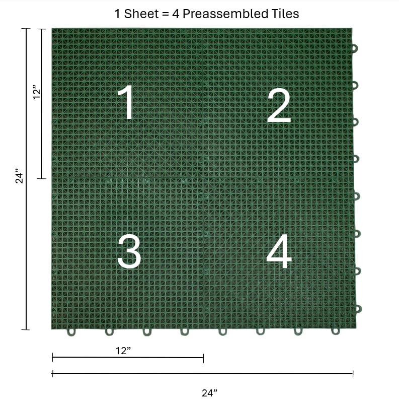 SnapLock DuraGrid 12"x12" Interlocking Deck Tiles, 40 Pack, Green - color: Green, size: 40 Pack