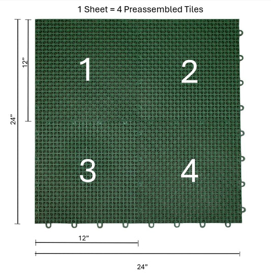 SnapLock DuraGrid 12"x12" Interlocking Deck Tiles, 40 Pack, Green - color: Green, size: 40 Pack