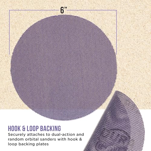 Dura-Gold Premium 150 Grit 6" Purple Ceramic Mesh Sanding Discs, Box of 30 - style: 150 Grit