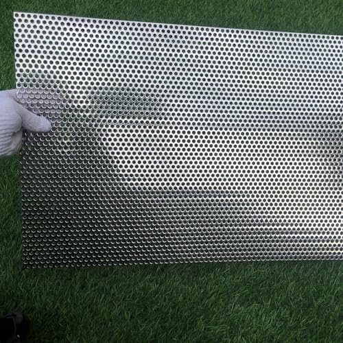 19 Gauge 30"x15" Perforated Metal Sheets Expanded Metal Mesh Opening 35% Hole 5mm 0.2"(About 1/5") Perforated Stainless Steel Sheet 304 Stainless Steel Mesh Screen Panel Decorati Plate - size: 30" X 15"