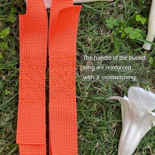 Bucket Sling Lifting for 5 Gallon Bucket Orange，Multifunctional Handling Sling.，Webbing Sling is Load Rated Up to 200Pounds