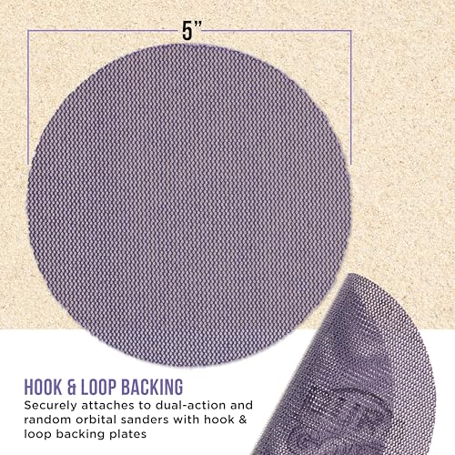 Dura-Gold Premium 80 Grit 5" Purple Ceramic Mesh Sanding Discs, Box of 30 - style: 80 Grit