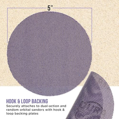 Dura-Gold Premium 80 Grit 5" Purple Ceramic Mesh Sanding Discs, Box of 30 - style: 80 Grit