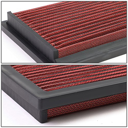 DNA Motoring AFPN-047-RD Clean Air Washable Drop In Panel Air Filter Enhance Engine Performance Power & Acceleration Improve [Compatible with 87-97 Jeep Wrangler 2.5L 4.0L] - style: 86 Cherokee 2.5L