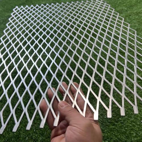 24"X16" 14 Gauge Expanded Metal Sheet Metal Diamond Mesh 0.6"X1.6" Expanded & Perforated Sheets Flattened-for Screen Door Grill,Window Security Grill Screen Door Protector - size: 24"X16"