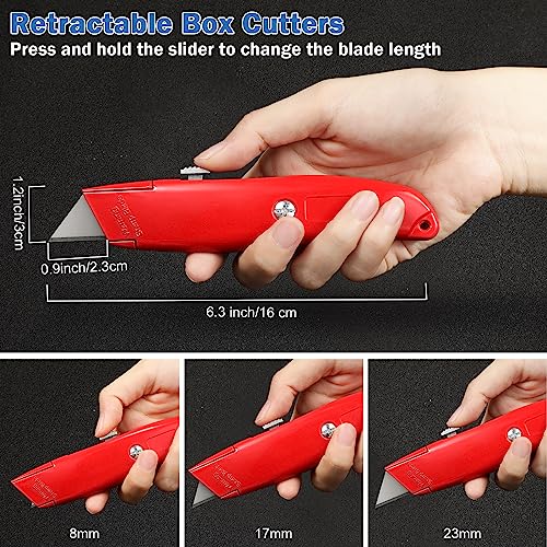 Reginary 30 Pcs Box Cutters Bulk, Utility Knives, Red - color: Red