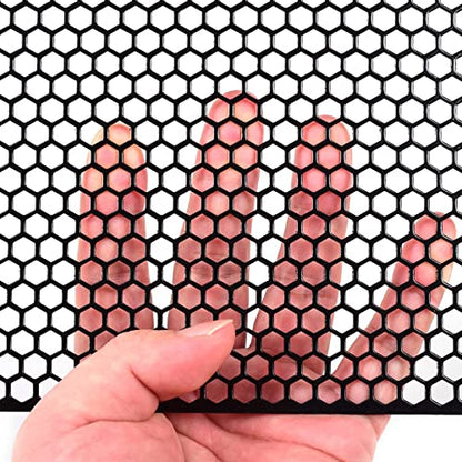 AggAuto 47x16 inches Car Pickup Truck Grill Mesh 6mm Honeycomb Hole Black - color: Black, size: 6x1mm Honeycomb