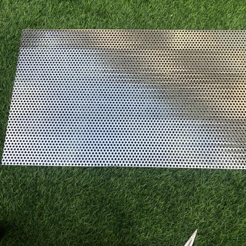19 Gauge 30"x15" Perforated Metal Sheets Expanded Metal Mesh Opening 35% Hole 5mm 0.2"(About 1/5") Perforated Stainless Steel Sheet 304 Stainless Steel Mesh Screen Panel Decorati Plate - size: 30" X 15"