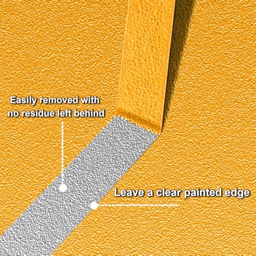 2roll Masking Tape (1.6" x55Yards Yellow) No Residue Universal Tape - color: Yellow, size: 1.6" x 55Yards
