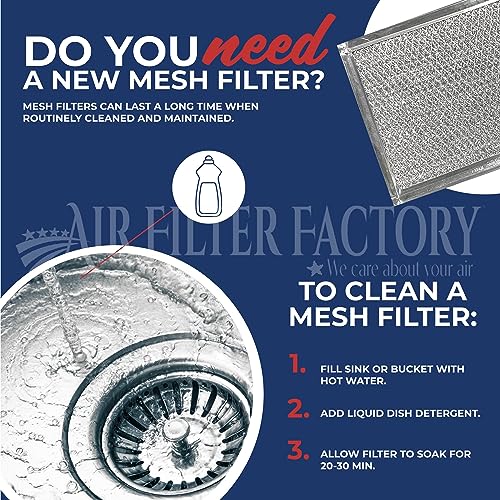 Air Filter Factory Replacement For Honeywell 203372, 136389, F50A1025, F50E1000, F50E1026, F50E1141, F50E1166, F50E1273, F50E1299 HVAC Furnace Aluminum EAC Pre/Post Filters 2-Pack