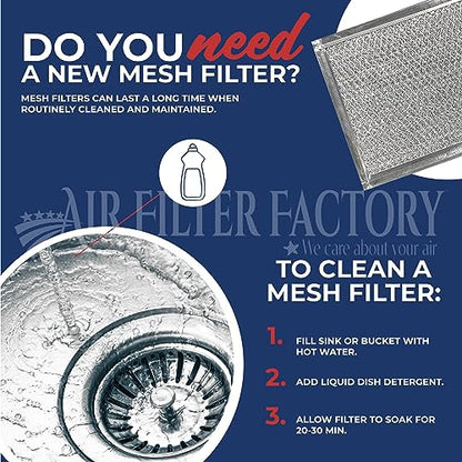 Air Filter Factory Replacement For Honeywell 203372, 136389, F50A1025, F50E1000, F50E1026, F50E1141, F50E1166, F50E1273, F50E1299 HVAC Furnace Aluminum EAC Pre/Post Filters 2-Pack