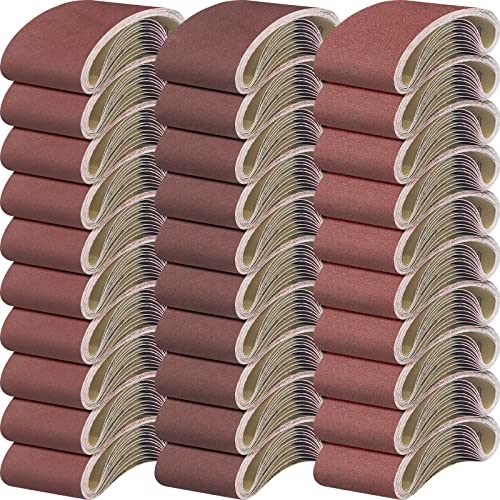 36 Pieces Sanding Belt Abrasive Sanding Belts Grinding Belt Sander Paper 4 x 24 Inch Aluminum Oxide Sandpaper Belts for Sander Machine Woodworking Metal Stone 12 Pcs Each of 80 120 150 Assorted Grit