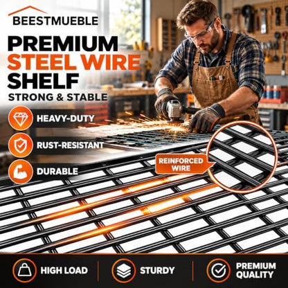 Heavy Duty Garage Shelving 5 Tier Adjustable Wire Storage Rack