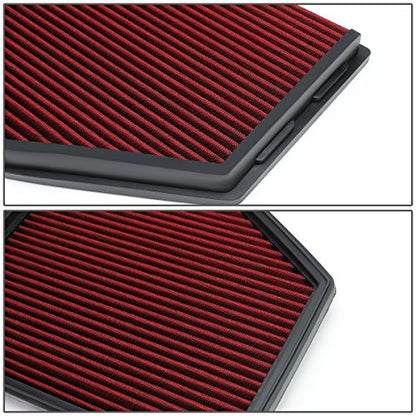 DNA Motoring AFPN-138-RD Clean Air Washable Drop In Panel Air Filter [Compatible with 04-07 BMW 525i / 06-07 525xi / 08-10 528i / 09-10 528x xDrive / 08 528xi / 04-07 530i / 06-07 530xi / 07-08 Z4 M] - style: 08-10 528i Red