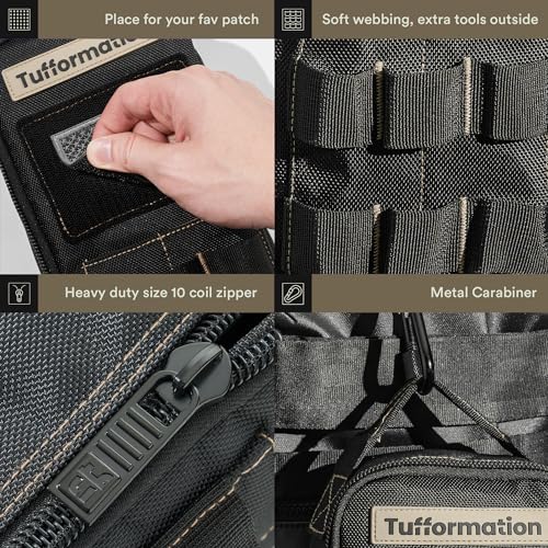 Tufformation Heavy Duty Small Tool Bag Pouch, Utility Organizer Case - color: Black