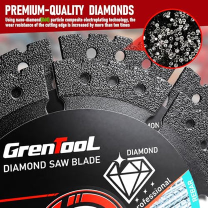 3PCS Diamond Blades, 4.5",Multipurpose, Suitable for Cutting Metal