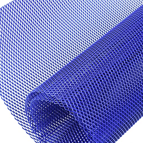 AggAuto Universal 40"x13" Car Grill Mesh 4x8mm Rhombic Hole Blue - size: 4x8mm Rhombus - Blue