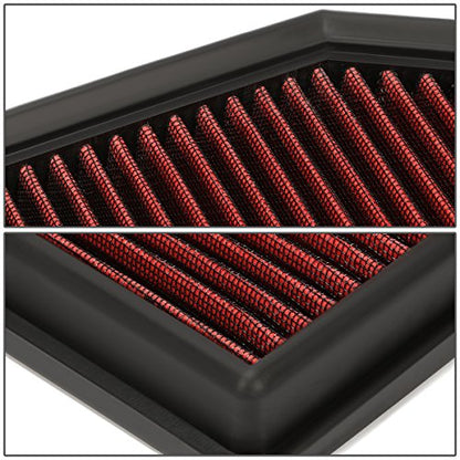 DNA Motoring AFPN-032-RD Clean Air Washable Drop In Panel Air Filter Enhance Engine Performance Power & Acceleration Improve [Compatible with 04-11 BMW 528i 530i 525i 3.0L] - style: 08-11 528i Red